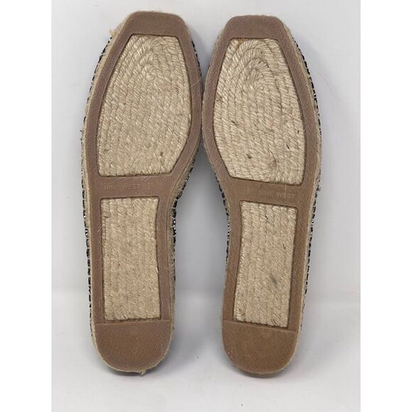 Nine West NWBeachinit Espadrille Flats 11M Black & White Pattern Textile Upper - Picture 5 of 8